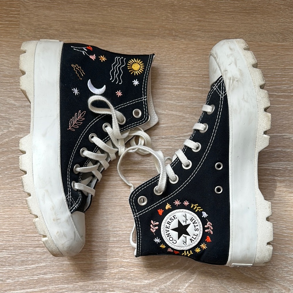 Converse Embroidered Black High-Tops
